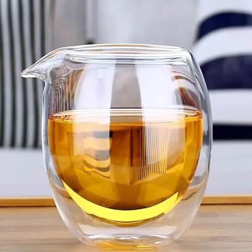槐安双层隔热公道杯 分茶器 加厚玻璃公杯 玻璃茶杯 保温公道杯
