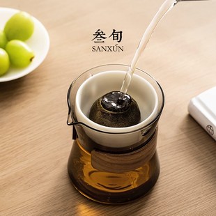 叁旬自动懒人泡茶神器家用玻璃茶具小青柑冲泡茶壶带盖过滤公道杯