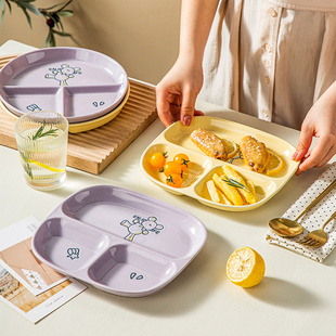 分格盘餐盘大人早餐盘一人食专用分隔盘子定量盘家用儿童陶瓷餐具