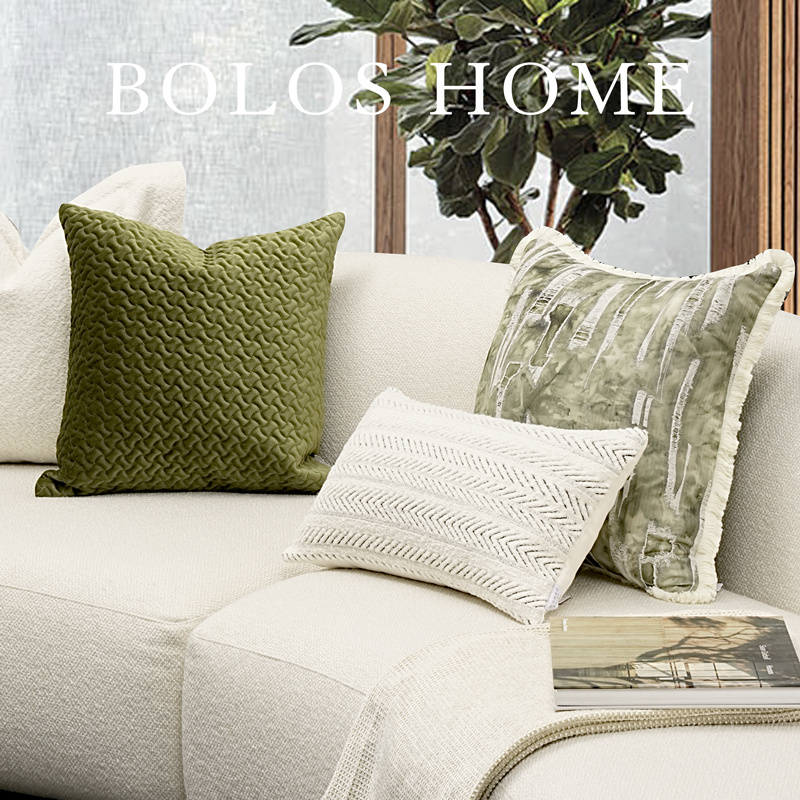 柏洛斯夏季新款i沙发抱枕组合绿色清新系列腰靠内胆套轻奢高端布