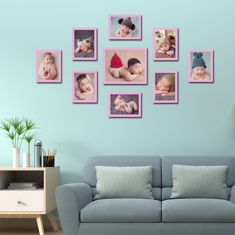 简约照片墙装饰免打孔相框墙7寸卧室创意相片组合挂墙画装饰画