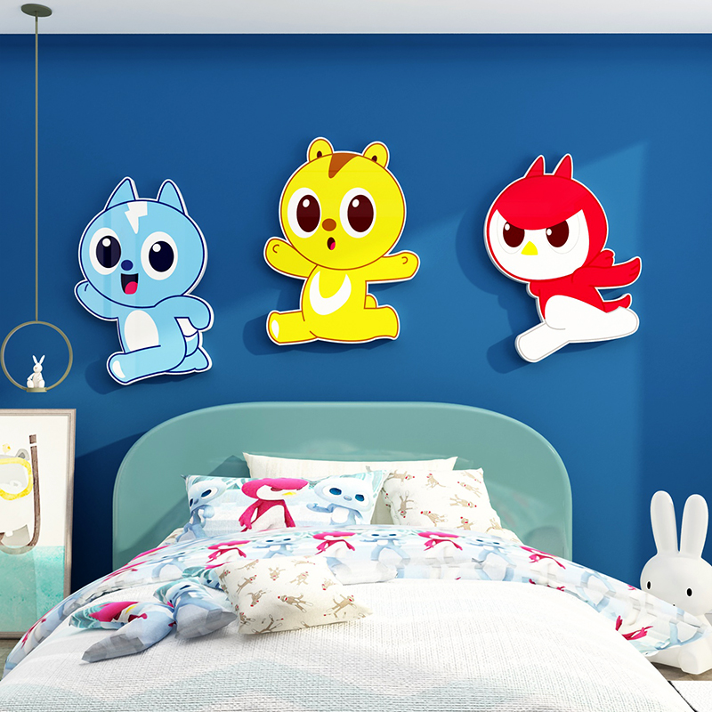 儿童房间布置装饰男女孩生床头卧室创意卡通墙面贴纸画迷你特工队