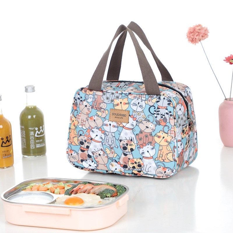 学生饭盒袋餐包手提小学生专用装扁平四格饭盒袋子防水保温拎饭包,收纳整理,饭盒袋,淘宝优惠券,粉丝福利购,淘宝优惠卷