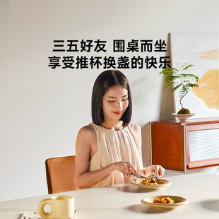 8H岩板餐桌家用现代饭桌餐厅简约吃饭桌子椅子简约家用小户型