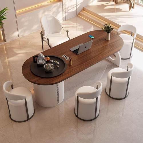 实木茶桌大板茶台轻奢现代简约功夫新中式客厅办公室泡茶桌椅组合