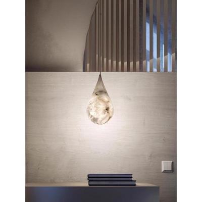 西班牙天然云石水滴卧室床头灯吊灯设计师新款简约艺术餐厅吧台灯