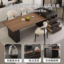 实木厨房岛台餐桌一体家用可伸缩小户型现代简约泡茶桌2025年新款