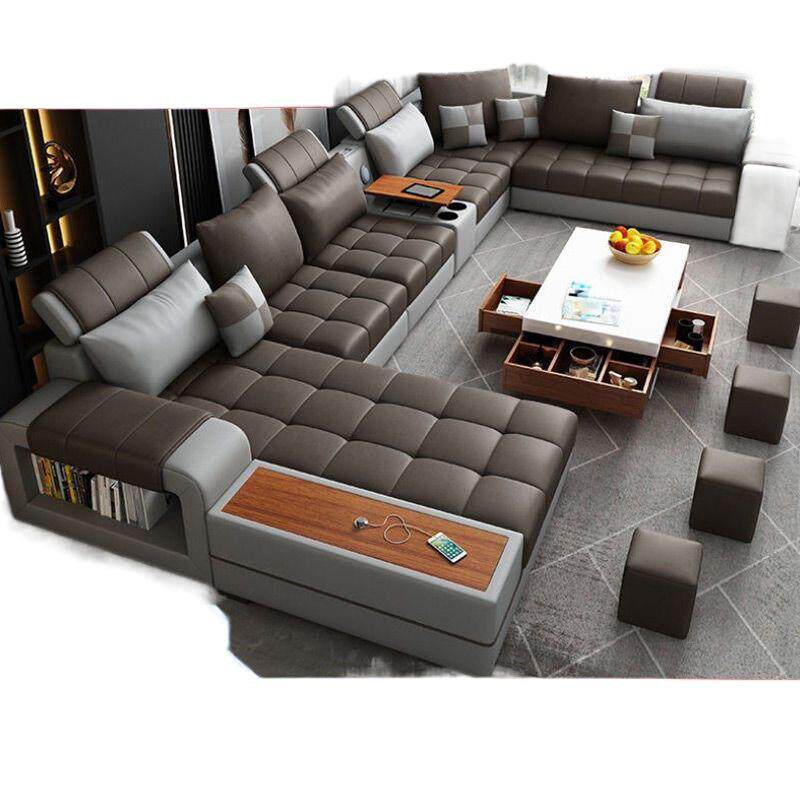 现代简约客厅科技布乳胶转角沙发布艺大小户型可拆洗组合整装家具