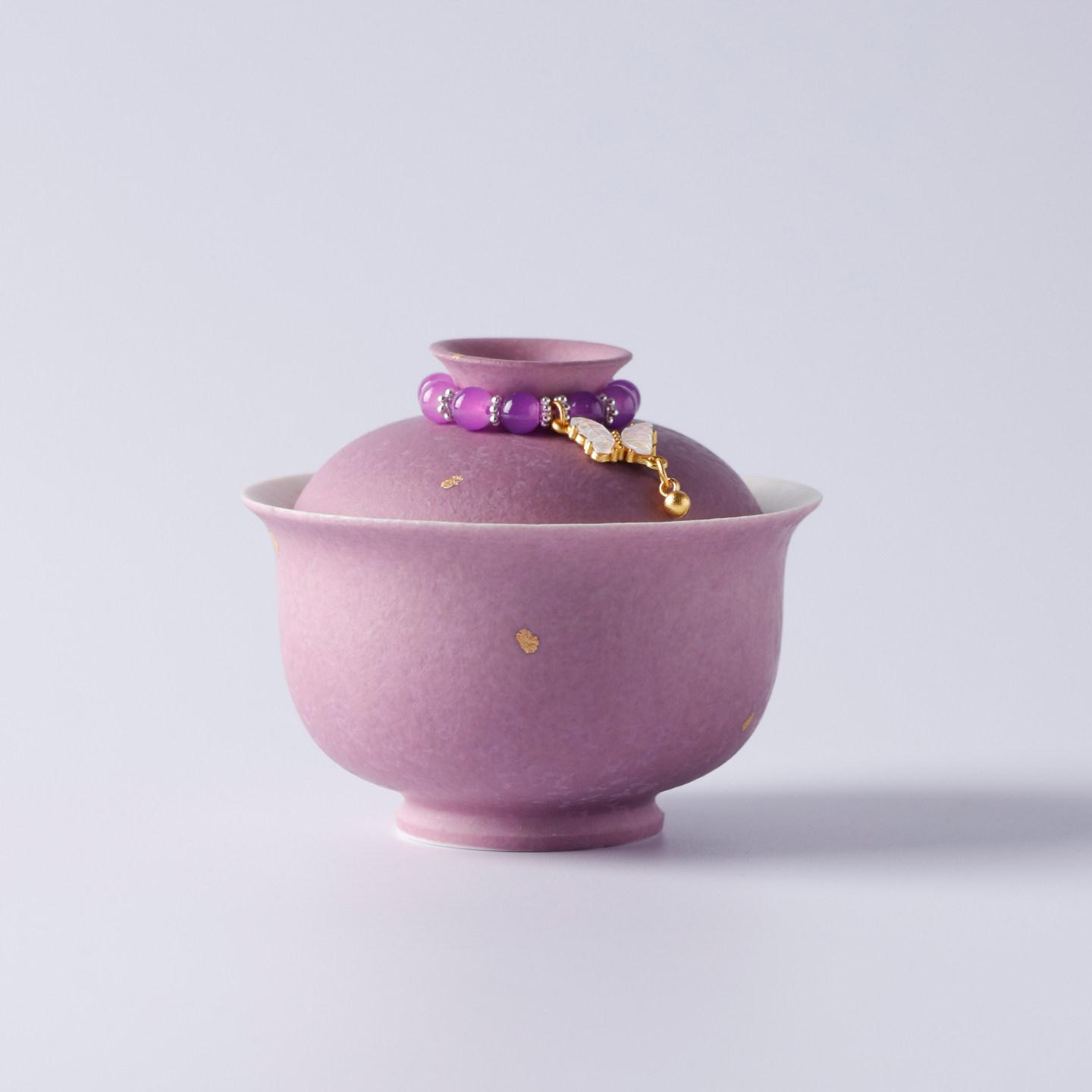宏逐手绘绣球花盖碗茶杯图片
