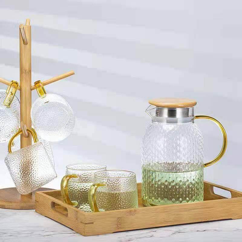 加厚耐高温玻璃锤纹冷水壶耐热防爆大容量多用水壶果汁壶水杯套装,餐饮具,冷水壶,淘宝优惠券,粉丝福利购,淘宝优惠卷