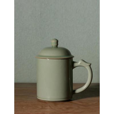 燕庐龙腾越窑青瓷龙把将军杯上林湖秘色瓷茶水杯