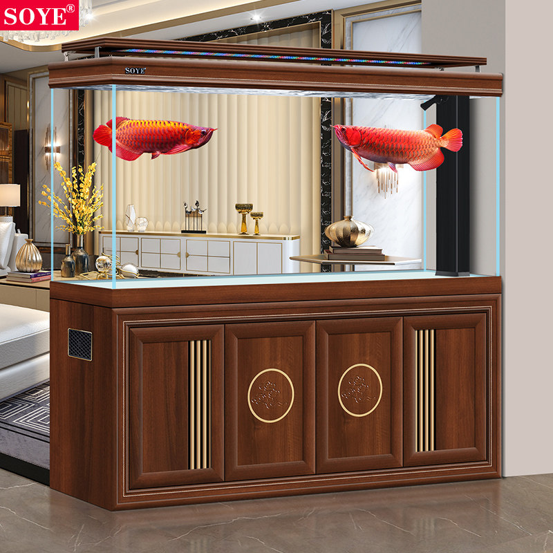 索一鱼缸客厅大型实木超白水族箱底滤屏风中式落地家用2024新款,宠物/宠物食品及用品,桌面缸,淘宝优惠券,粉丝福利购,淘宝优惠卷