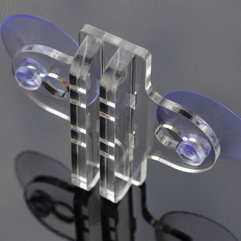 100个透明压克力鱼缸隔板夹子玻璃吸盘玻璃卡子水族箱鱼缸隔离夹