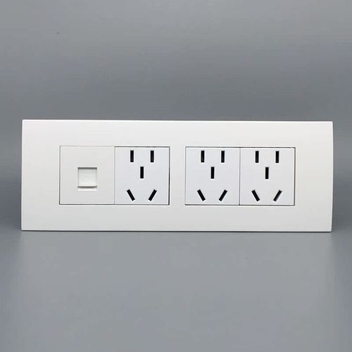 118型四位六类网络带15孔插座3个五孔千兆电脑模块网线口信息面板