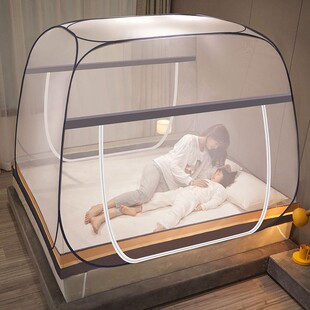 双门免安装 防蚊蚊帐家用折叠蒙古包1米8双人加密大床帐子新品 蚊帐
