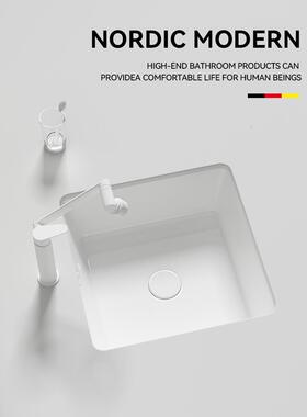 陶瓷方形台面下面盆平板底部嵌入式面盆面盆单面盆小尺寸阳台浴室