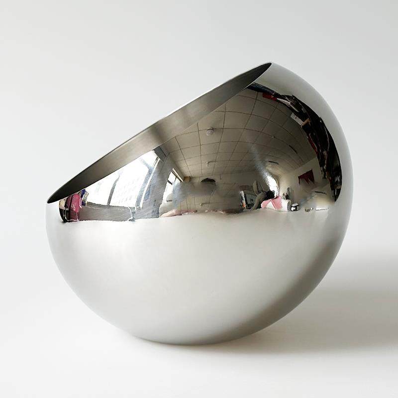 XMAN+库存不锈钢桌面小垃圾桶收纳储物水果沙拉斜口调料碗 微瑕品