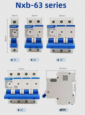 正泰Nxb断路器家用空气开关总开关63A100A125A 1P2P3P4P32A开关Dz