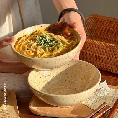 泼墨碗大号饭碗ins风家用陶瓷餐具一人食水果沙拉碗酸奶碗麦片碗