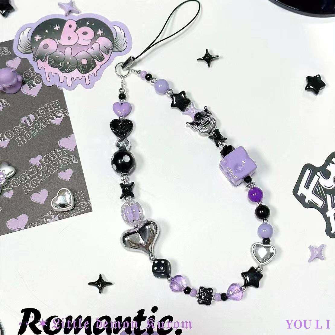 奶酪库洛米手机链手工珠串链条手腕挂绳相机挂饰可爱挂件原创挂链