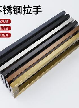 玻璃门拉手方管黑色大拉手木门把手地弹簧门方管亚黑大拉手
