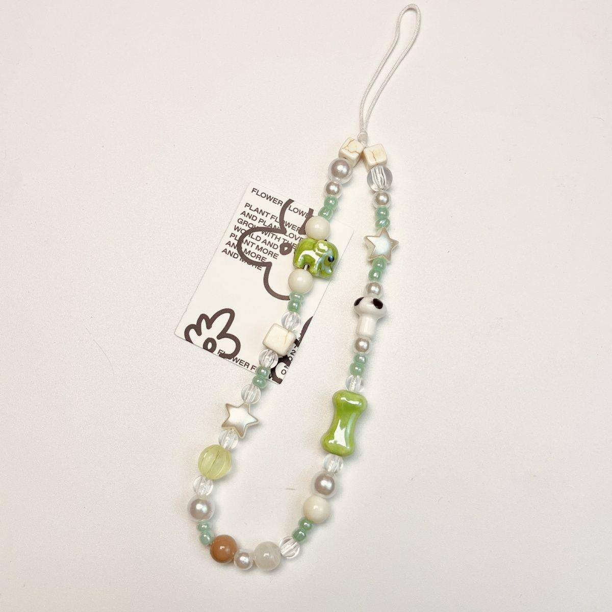 夏日小清新绿色小象ccd相机手绳diy手工串珠拍立得挂绳手机保护壳挂件