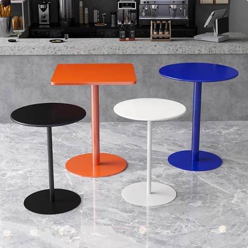 小圆桌茶几现代简约圆形咖啡桌网红奶茶店商用休闲桌子接待洽谈桌