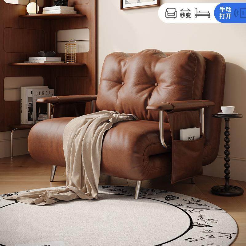 猫抓皮沙发床可折叠两用家用客厅书房小户型多功能单人双人伸缩床