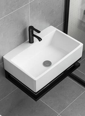 方形面盆面盆壁挂柜组合浴室陶瓷单孔面盆小公寓挂面盆