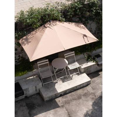 户外遮阳伞长方形靠墙高度可调花园阳台露天半边太阳伞侧摆遮阳棚
