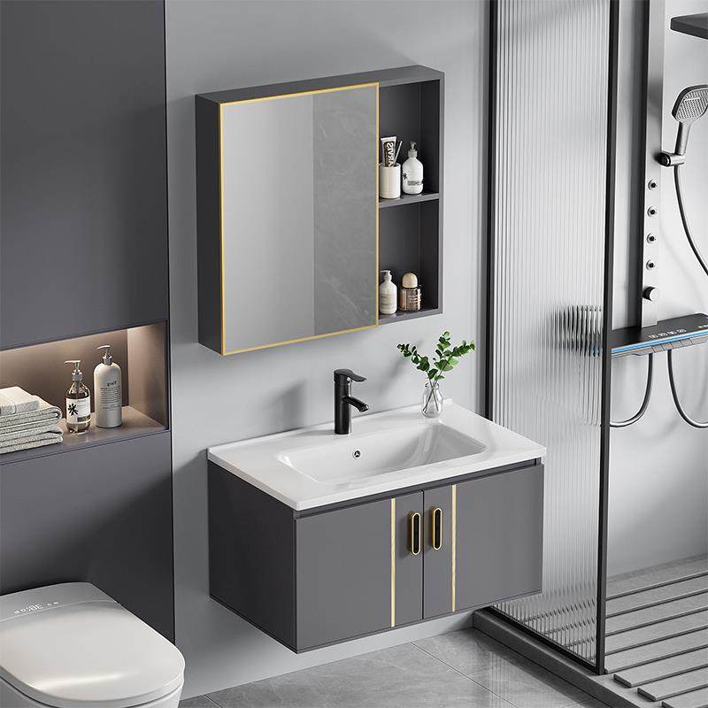 小户型挂墙式洗手盆卫生间洗脸盆柜组合洗漱台卫浴柜一体盆洗手台