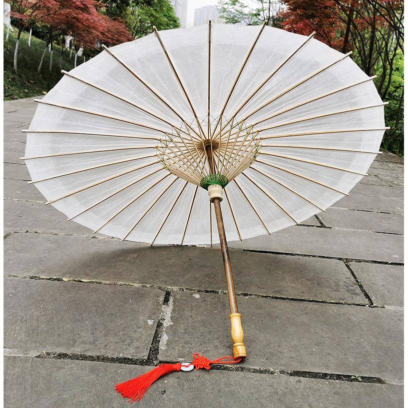 【纯色】古风油纸伞女防雨防晒舞蹈走秀实用传统纯手工道具长柄伞