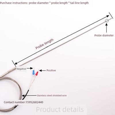 Wrnk-191铠装热电偶K型E型J型探头探头型热敏电阻温度传感器可弯