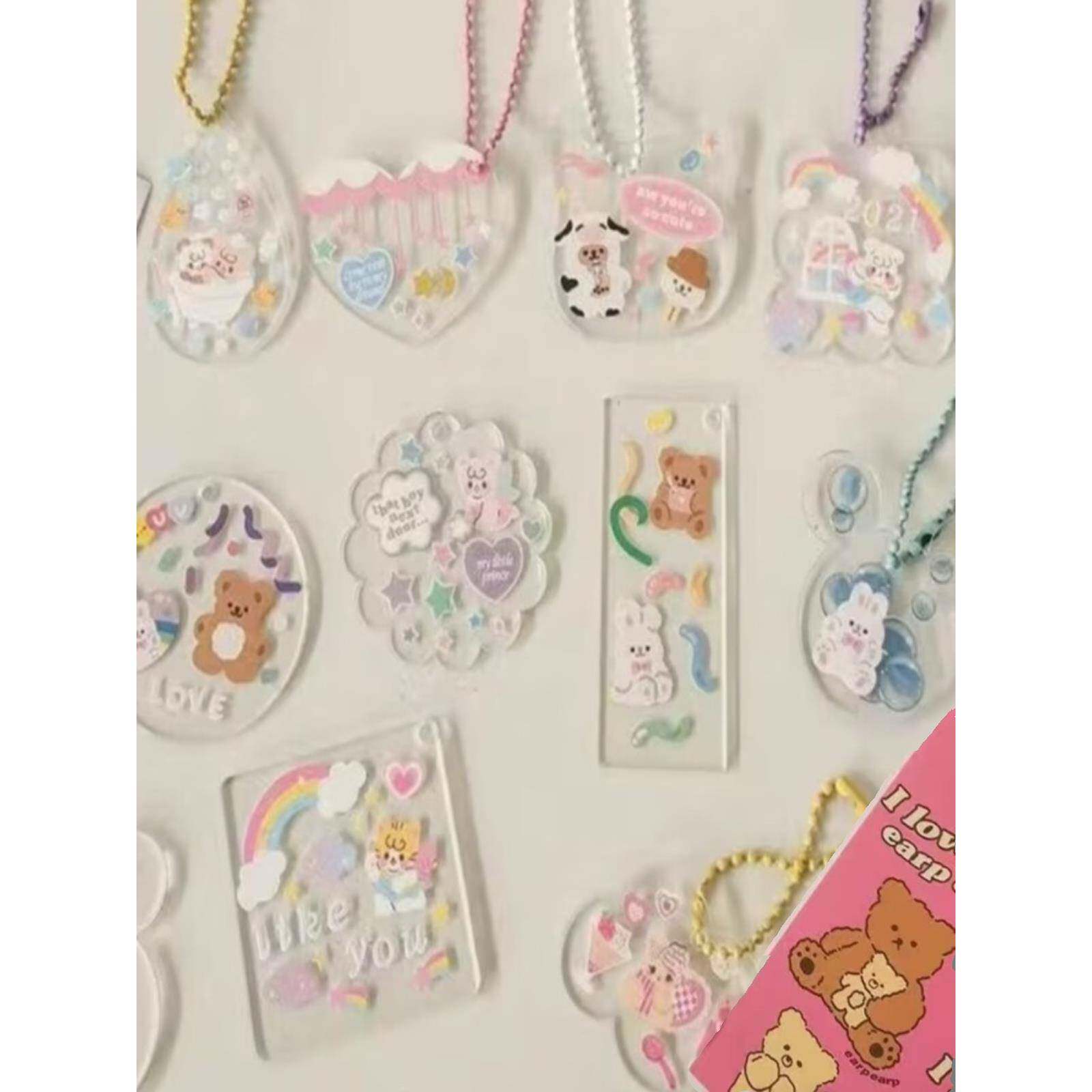 亚克力板材拼图定制异形UV彩印高透摆台钥匙扣满磁冰箱贴DIy定做