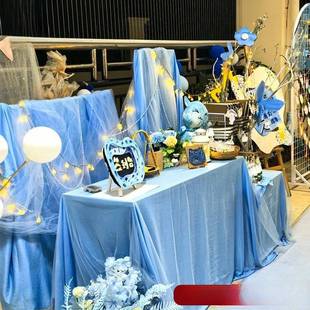蓝海幼儿园环境创作材料春夏舞台背景窗帘婚纱纱布天花板弹力布