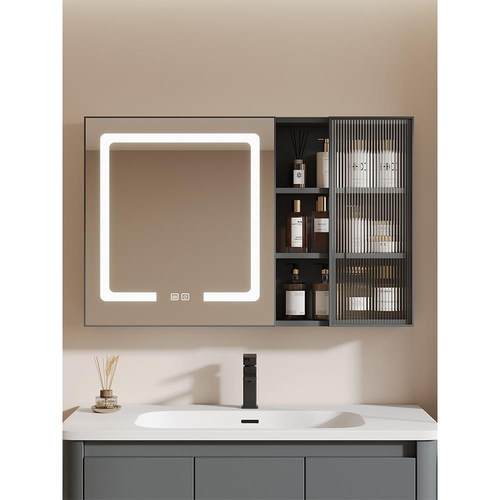 空间铝浴室柜镜子柜组合浴室独立收纳盒镜子盒浴室壁挂式收纳镜