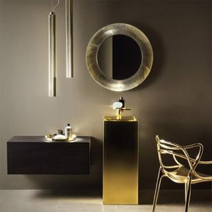 洗手盆立柱式一体落地黄铜独立洗手台卫生间盆立柱工业风洗漱面盆