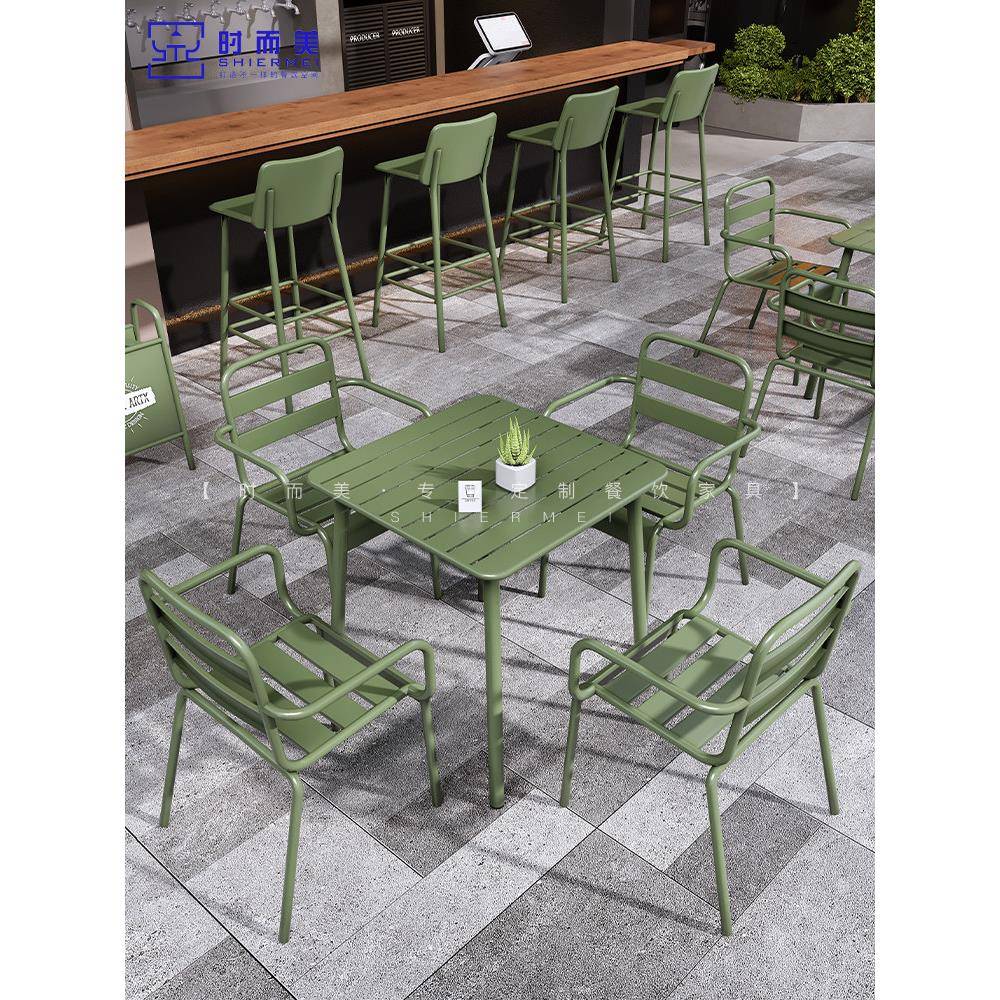 庭院户外桌椅咖啡厅奶茶店休闲椅餐饮露天餐桌椅组合商用外摆桌椅图片