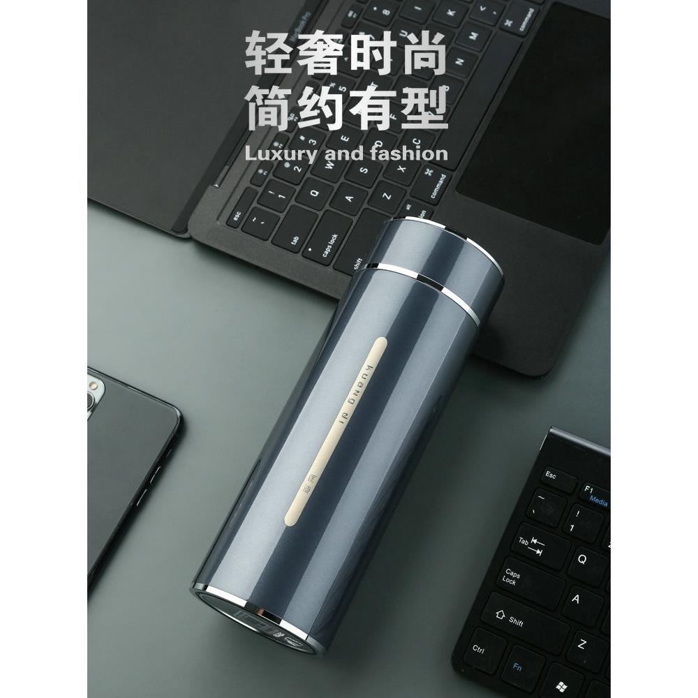 匡迪保温杯男316不锈钢高档商务茶水分离460ml茶杯车载水杯子定制