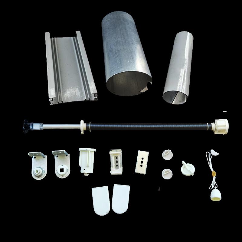 弹簧自动上升投影幕布改装卷帘窗帘铝合金轨道拉绳配件免打孔安装