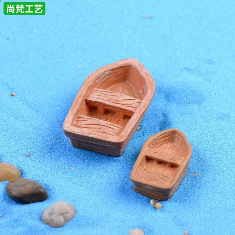 微景观小船摆件园艺创意树脂船工艺品摄影组装道具配件模型