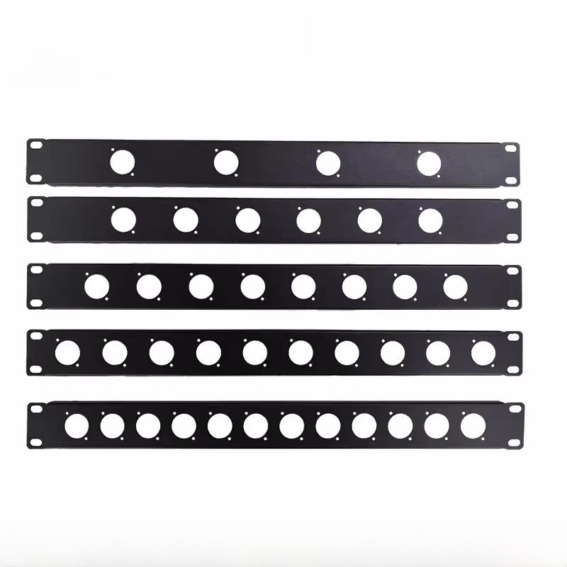 19英寸机柜塞孔板1U2U面板卡侬音响空白板 定制面板 航空箱面板