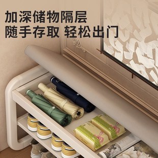实木换鞋 柜玄关储物坐凳一体 凳门口家用穿鞋 凳入户门高级感可坐鞋