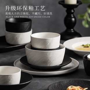 碗碟套装 釉下彩碗盘简约乔迁新居 家用餐具套装 轻奢高级感2024新款