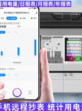 炬为T2L电子式智能电表数显交流电压表功率计多功能电度表