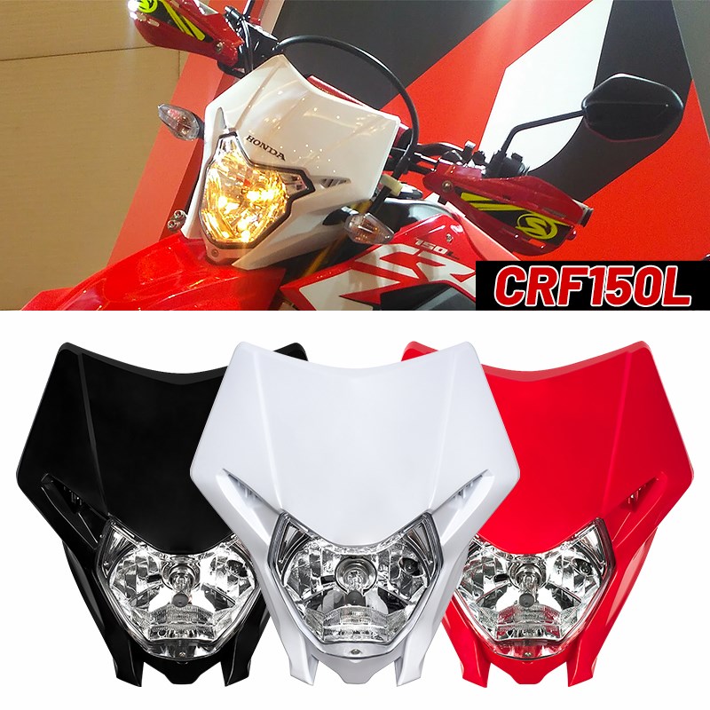 适用CRF150L 2016-2019年越野摩托车改装配件前大灯总成鬼脸大灯