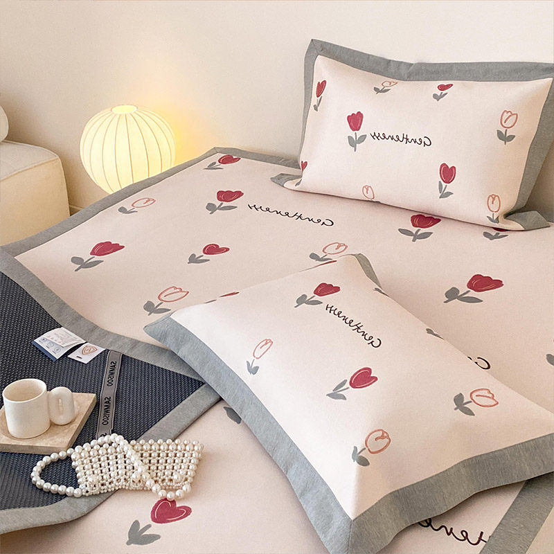 夏季凉感冰丝凉席三件套清新数码印花可水洗折叠床笠床席款空调席,床上用品,冰丝席,淘宝优惠券,粉丝福利购,淘宝优惠卷