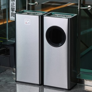 公共吸烟区烟灰桶灭烟缸酒店大堂电梯口楼道不锈钢垃圾桶带烟灰缸