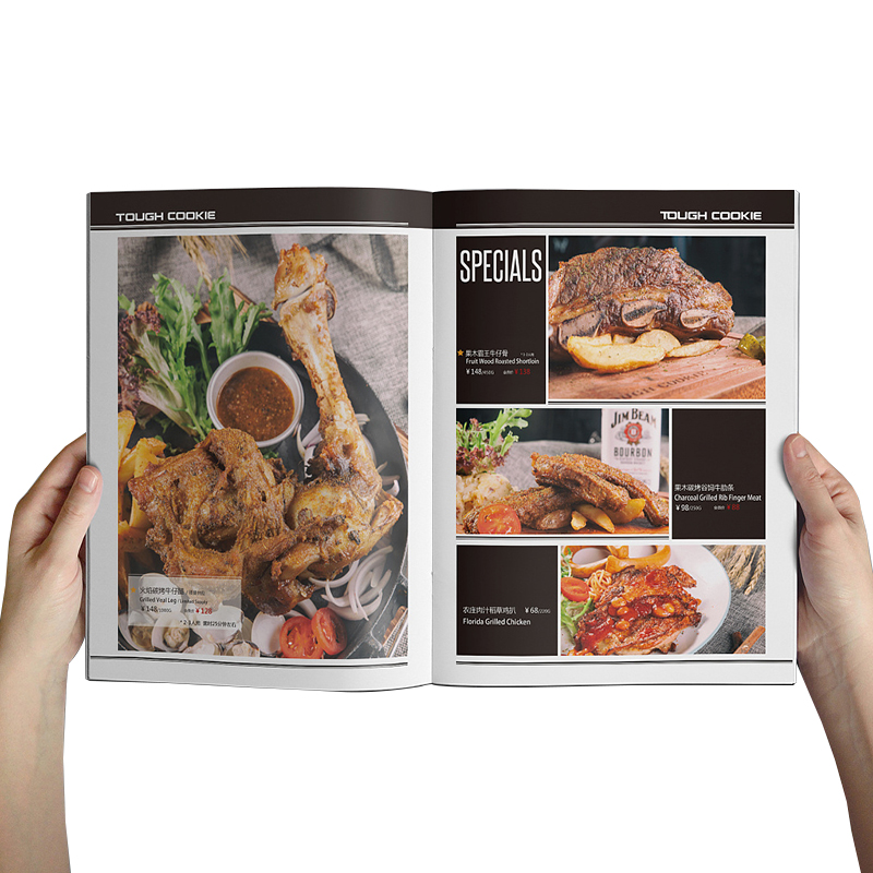 活页中西餐食谱制作定制设计餐牌皮面高档创意日韩菜单本印刷