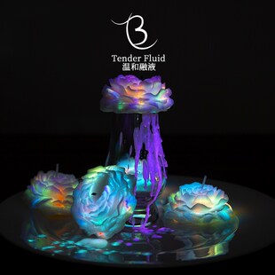 七彩夜光度低温蜡烛七彩夜光荧光香薰蜡撕拉伤肤